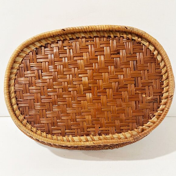 Vintage Basket Small Oval Woven Trinket Display - Picture 3 of 10